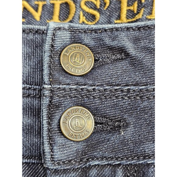 Lands' End Pants Womens 10 Blue Denim Look Cropped Straight Leg Stretch Jeans - Picture 6 of 11